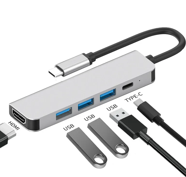 MULTIFUNCIONAL CARGA/DATOS TIPOC A 2 USB +USBC +HD4K +SD/TF