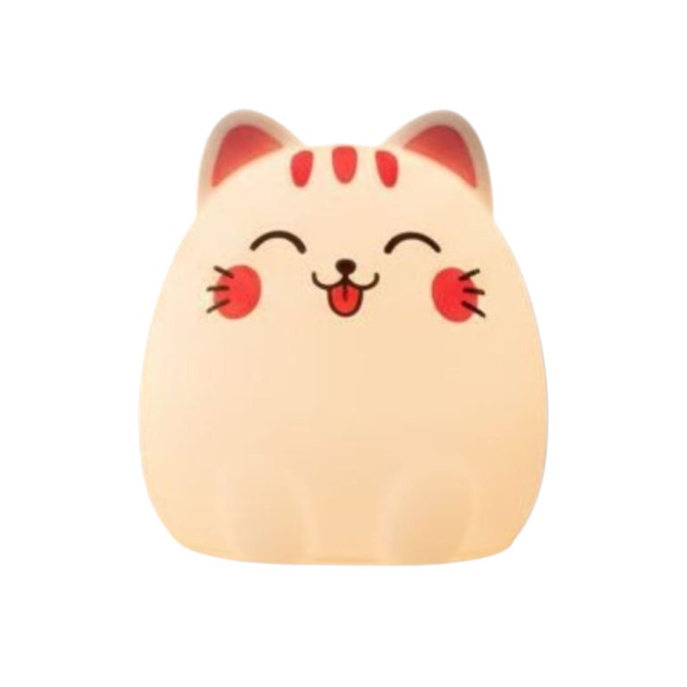 VELADORA SILICONA PREMIUM SENSIBLE AL TACTO GATO SONRIENDO