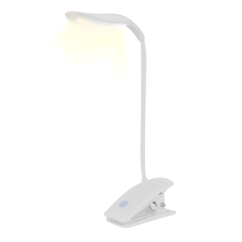 LÁMPARA CON PINZA PARA ESCRITORIO USB RECARGABLE