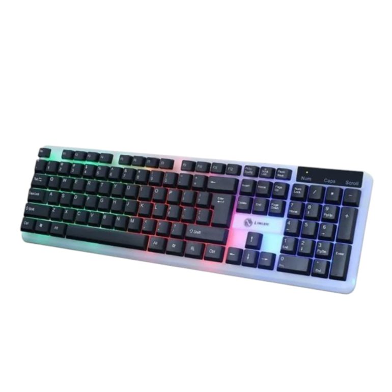 TECLADO GAMER RGB CON CABLE NEGRO