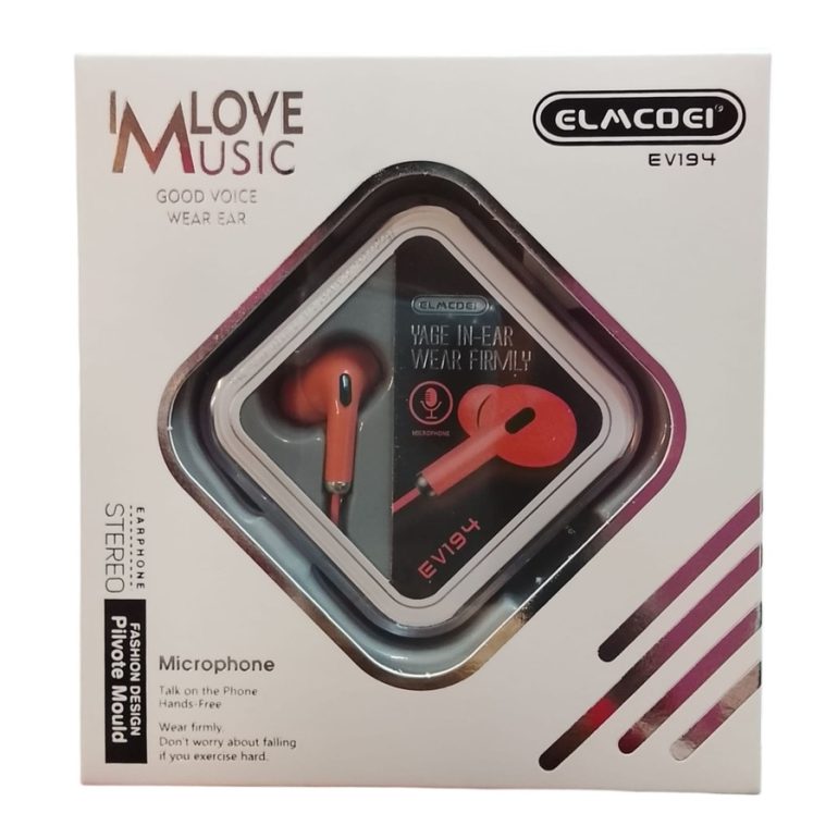 AURICULAR MANOS LIBRES JACK 3.5MM EV194 ROJO