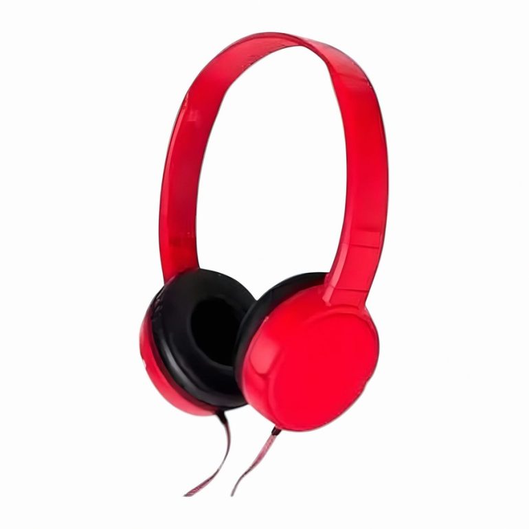 AURICULAR VINCHA CON CABLE JACK 3.5MM J-08 ROJO