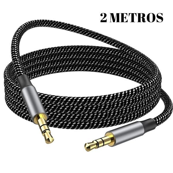 CABLE DE AUDIO MALLADO SPICA A SPICA 2M NEGRO