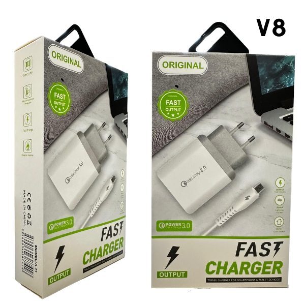 CARGADOR DE PARED USB A QC 3.0 MAS CABLE MICRO USB