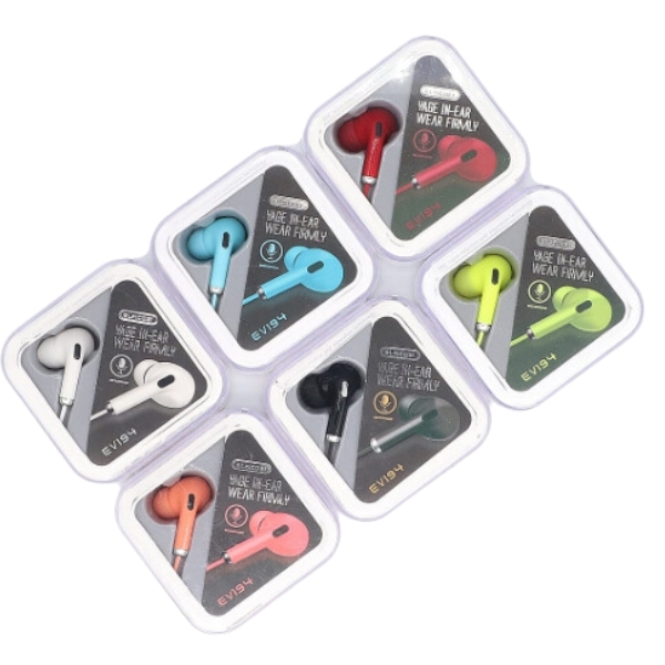 AURICULAR MANOS LIBRES JACK 3.5MM EV193 PACK X6 SURTIDOS