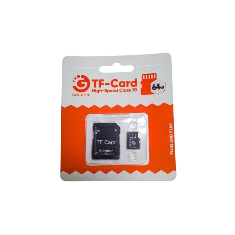 TARJETA MICROSD 64GB CLASE 10 CON ADAPTADOR GOLDTECH