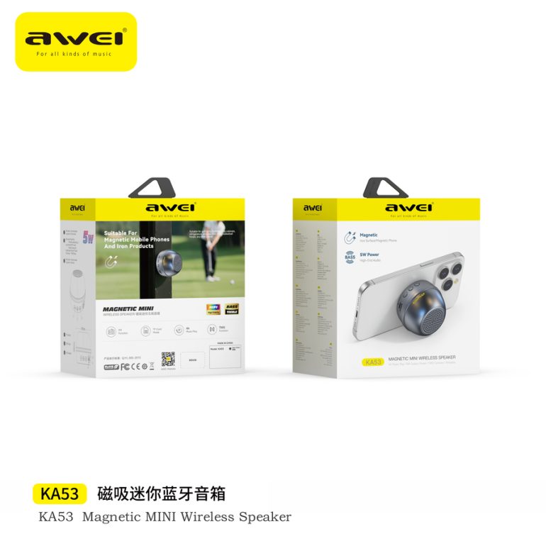 PARLANTE AWEI KA53 5W BLUETOOTH IMANTADO NEGRO