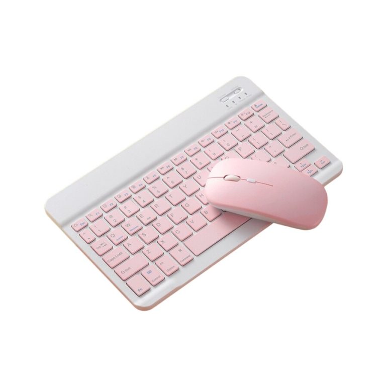 COMBO TECLADO Y MOUSE INALAMBRICO ROSA