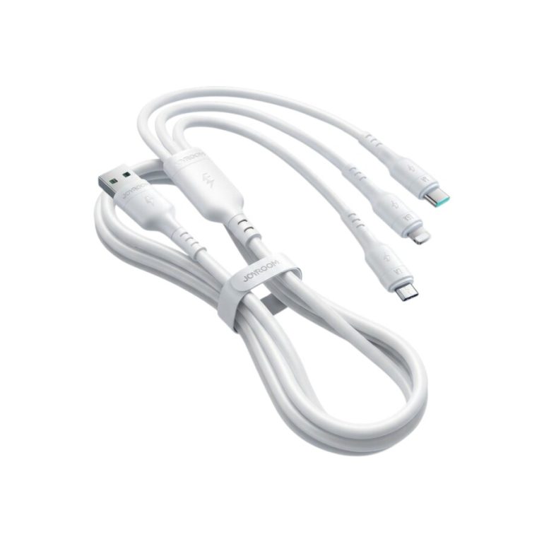 CABLE DE DATOS/CARGA JOYROOM SA61 3EN1 USB A 1.2M BLANCO
