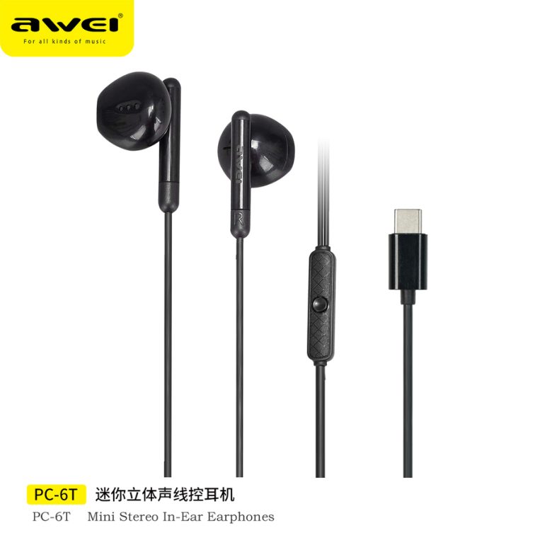AURICULAR AWEI PC-6T TIPO C NEGRO