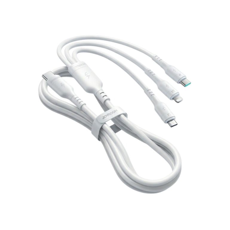 CABLE DE DATOS/CARGA JOYROOM SA61 3EN1 TIPO C 1.2M BLANCO