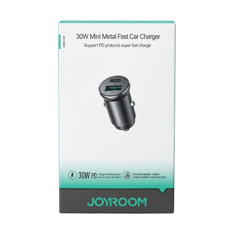 CARGADOR AUTO JOYROOM JRCCN05 30W DUAL PORT USB A Y TIPO C