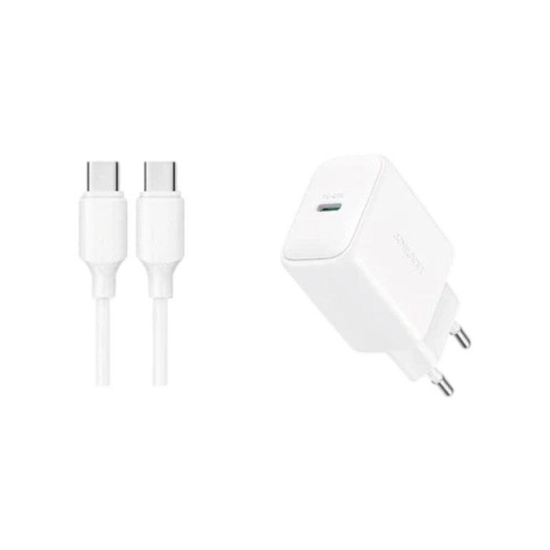 CARGADOR PARED JOYROOM JRTCF20 PD20W CABLE TIPO C A C BLANCO