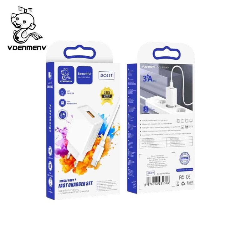 CARGADOR VDENMENV DC41T MAS CABLE USB A TIPO C 3A