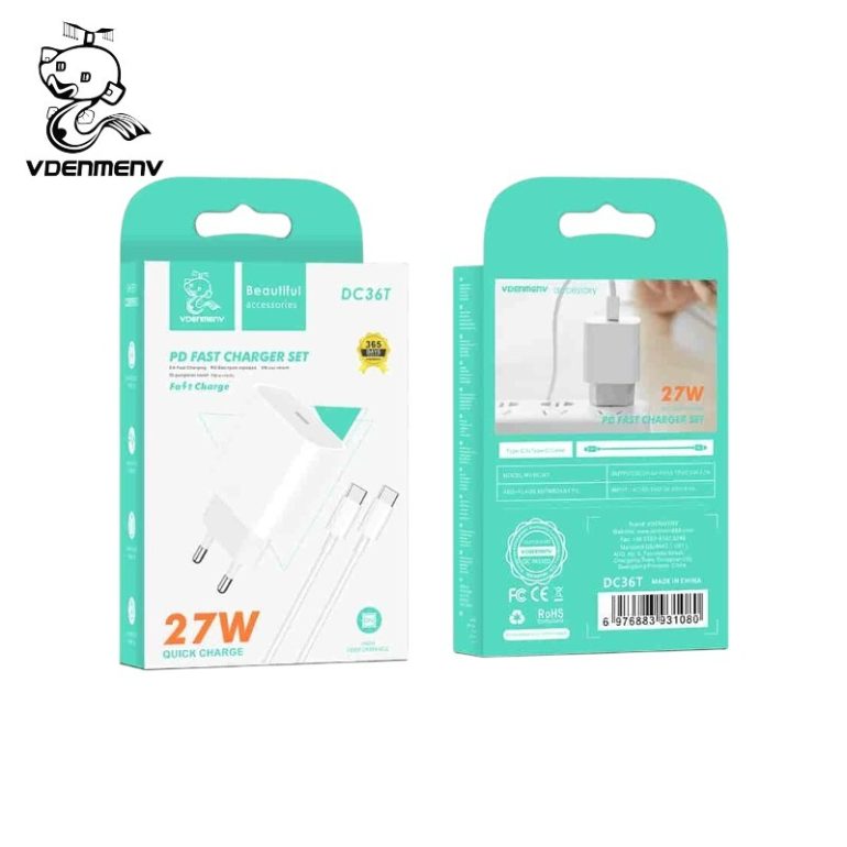 CARGADOR VDENMENV DC36T PD MAS CABLE TIPO C A TIPO C 27W