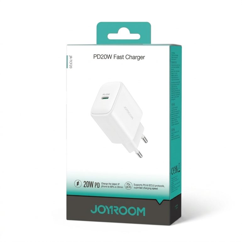 CARGADOR DE PARED JOYROOM JRTCF20 PD20W TIPO C BLANCO