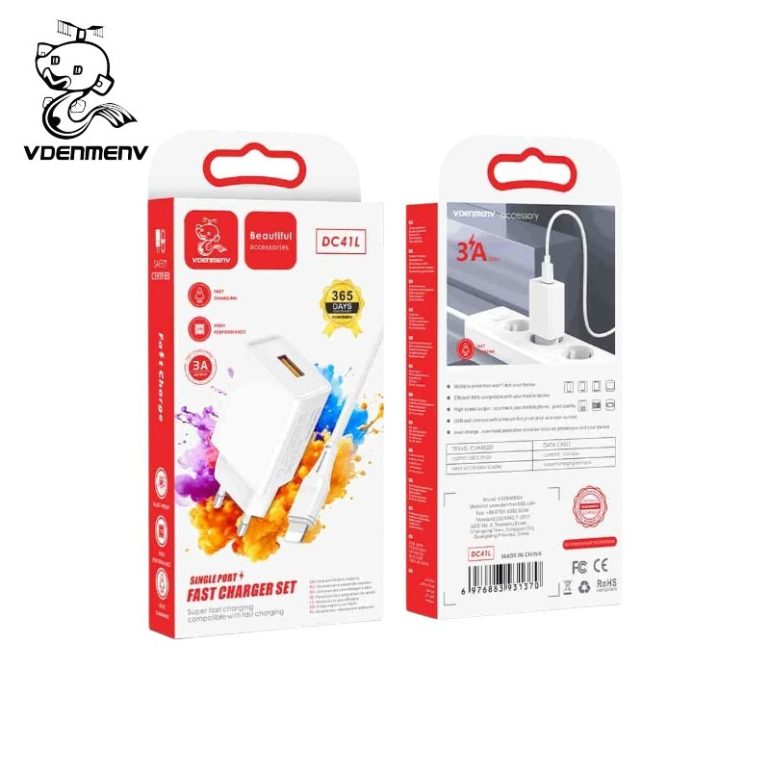 CARGADOR VDENMENV DC41L MAS CABLE USB A LIGHTNING 3A
