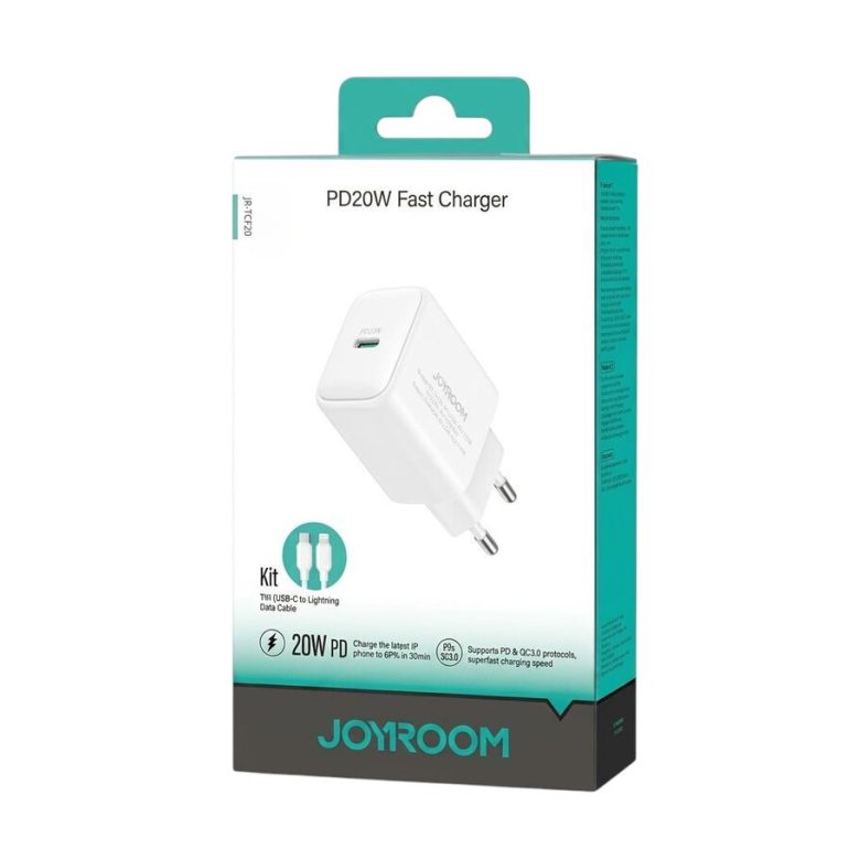 CARGADOR JOYROOM JRTCF20 PD20W CABLE TIPO C LIGHTNING BLANCO