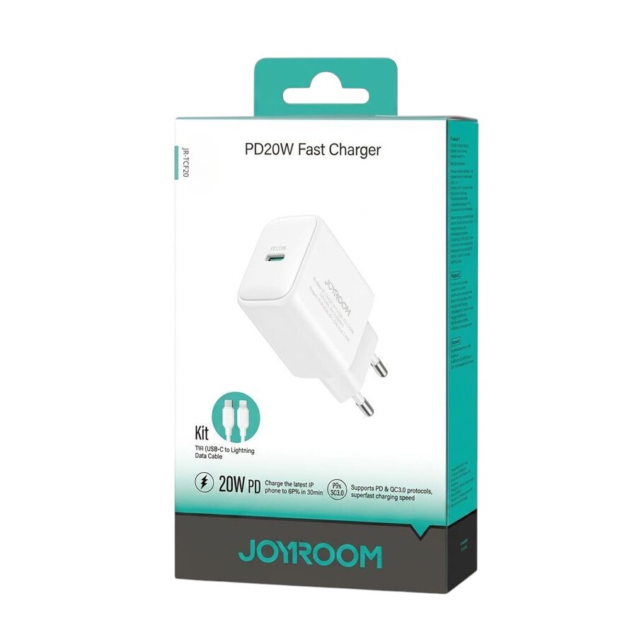 CARGADOR JOYROOM JRTCF20 PD20W CABLE TIPO C LIGHTNING BLANCO
