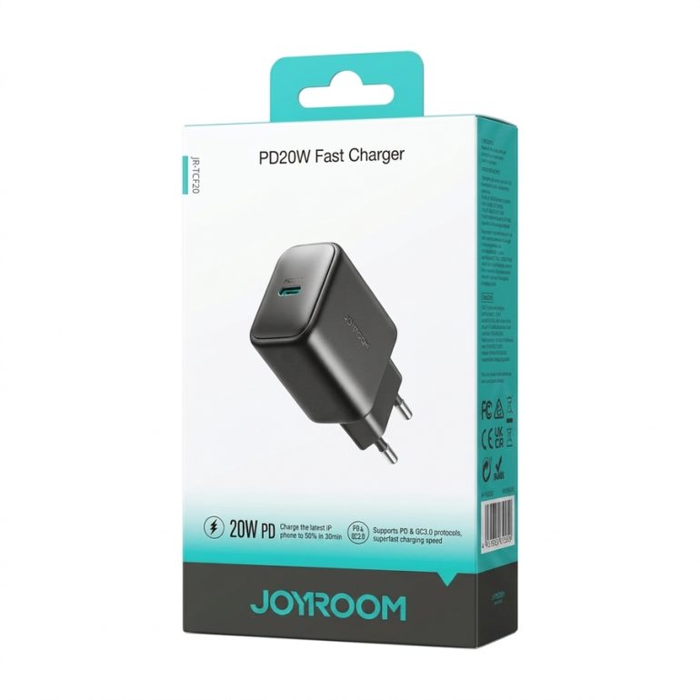 CARGADOR DE PARED JOYROOM JRTCF20 PD20W TIPO C NEGRO