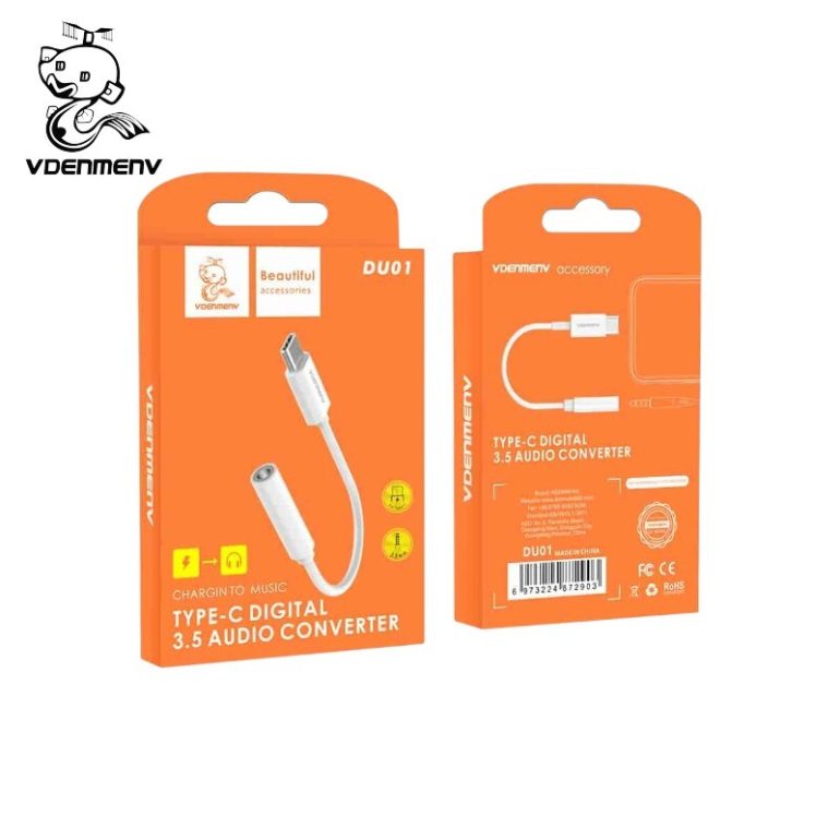 ADAPTADOR VDENMENV DU01 TIPO C A JACK 3.5MM BLANCO