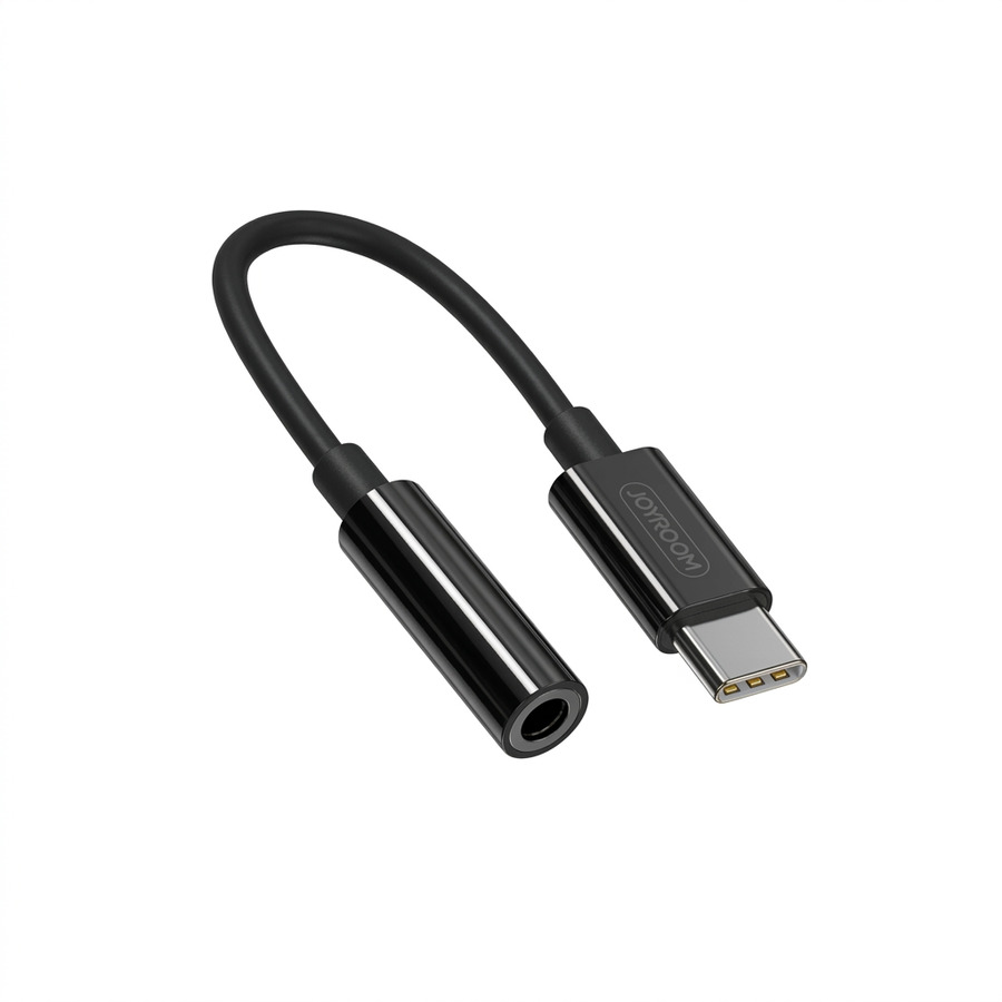 ADAPTADOR JOYROOM SHC1 TIPO C A AUX 3.5MM NEGRO - Imagen 2