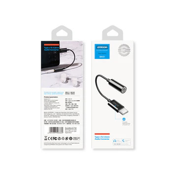 ADAPTADOR JOYROOM SHC1 TIPO C A AUX 3.5MM NEGRO