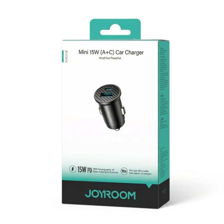 CARGADOR AUTO JOYROOM JRCCN16 15W DUAL PORT UBS A Y TIPO C