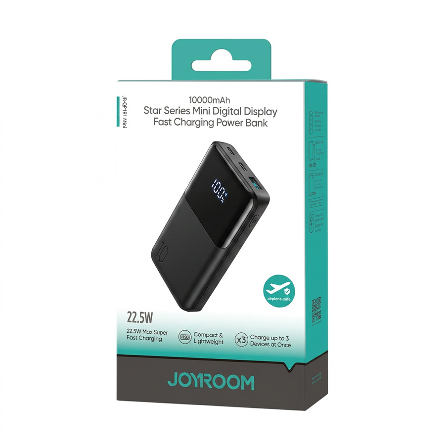 POWER BANK JOYROOM JRQP191 22.5W 10KMAH NEGRO