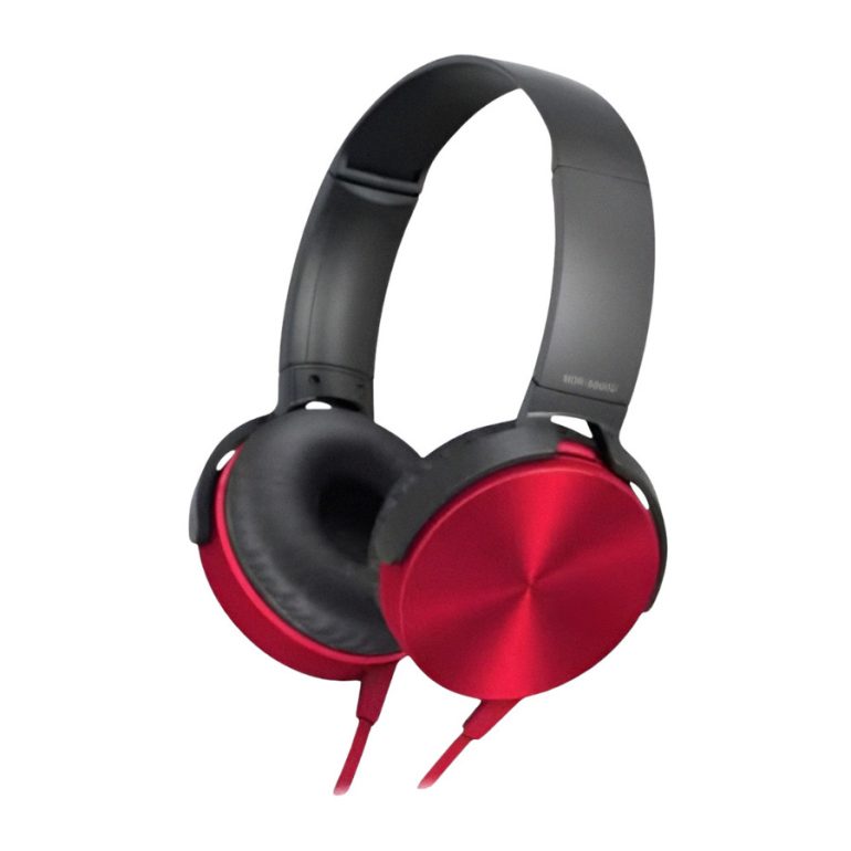 AURICULAR VINCHA CON CABLE JACK 3.5MM XB 450 ROJO