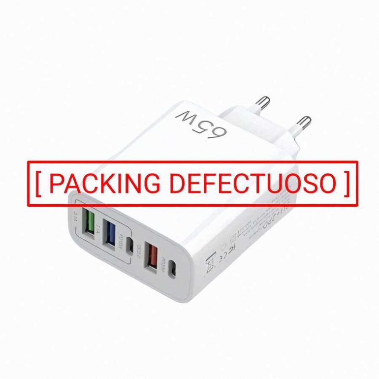 CARGADOR CINCO PORT 2 TIPO C + 3 USB A 65W (PACK DEF)